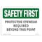 Signmission OSHA Sign, Protective Eyewear Required Beyond This Point, 10in X 7in Plastic, 10" W, 7" H, Lndscp OS-SF-P-710-L-10703 - alternate 1